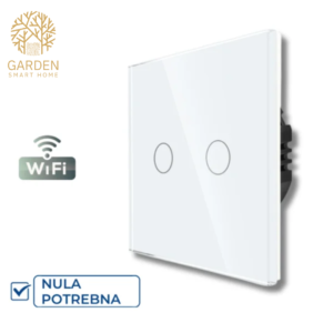 Pametni prekidač 2 tastera – stakleni panel (bijela, crna, siva, krem)