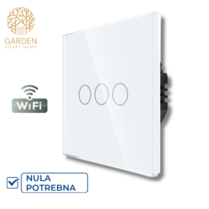 Pametni prekidač 3 tastera – stakleni panel (bijela, crna, siva, krem)
