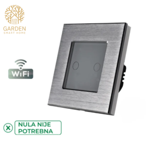 Pametni prekidač slw (nije potrebna „nula“ žica) – aluminijumski panel, 2 tastera (sivi, crni, krem)