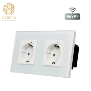 Pametna utičnica, modularna dupla – stakleni panel – 16a