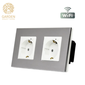 Pametna utičnica, modularna dupla – aluminijumski panel – 16a