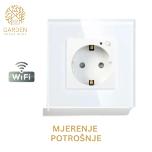 Pametna utičnica sa mjerenjem potrošnje, ugradna – stakleni panel